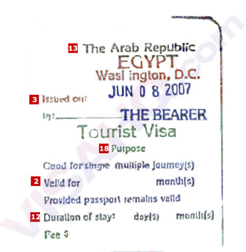 مصر تأشيرة
